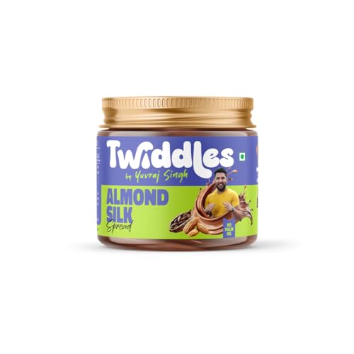 Image of Twiddles Almond Silk Chocolate Spread,100g (Creamy) - 70% Almonds + Cashews & Seeds |17g Protein | No Refined Sugar | No Palm Oil or Preservatives | Gluten-Free | Healthiest Chocolate Spread | Waffles & Pancakes