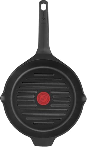Lagostina Aroma Grill Grill grill antiadhésif rond en aluminium moulé sous pression Ø 26 cm, poêle à induction, gaz et four avec indicateur de cuisson thermo-Signal...