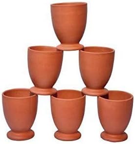 PALVIT CLAY ART GALLERY (P.C.A.G) Reusable and Washable Earthenware Cool Water Glass (Set of 6)