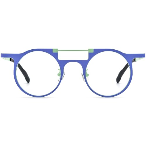 Image of FONEX Colorful Pure Titanium Glasses Frame Women Retro Round Eyeglasses F85782