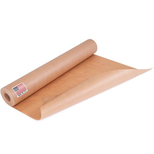 Image of 18 inch x 60 Yards (180 feet) Masking Paper Roll - Made in USA General Purpose Kraft Masking Paper for Painting - Painters' Protection from Splatter and Overspray