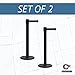 Montour Line MSE650 Set of 2 Retractable Belt Barrier Stanchion, Rolling Base, Orange Steel Post (16 ft Red with