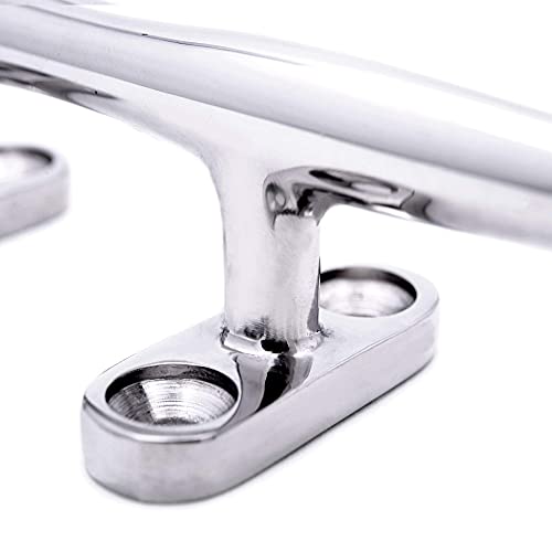 Boat Dock Cleat,316 Stainless Steel Open Base 4 Inch Deck Cleats,Mooring Accessories,Boat Dock Cleat.pack Of 4,Include Installation Screws #TOP4