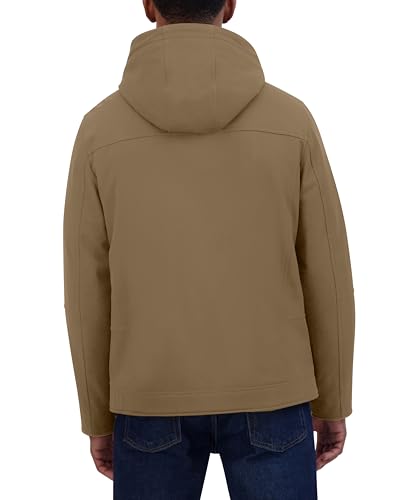 Image of Nautica Men's Sherpa Lined Softshell Jacket - Full Zip, Adjustable Hood, Wind Resistant