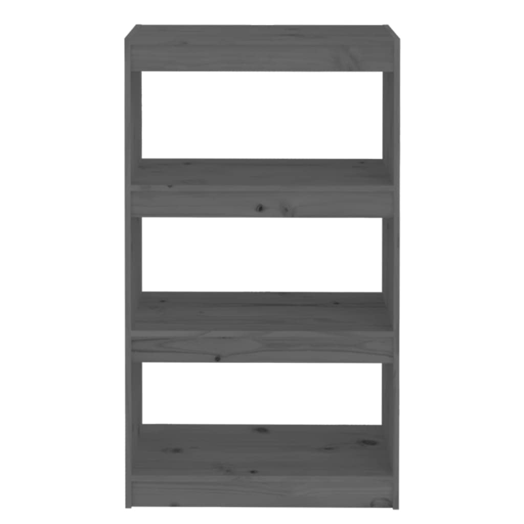 vidaXL Regał na książki/przegroda, szary, 60x30x103,5 cm, lita sosna, regał, biblioteczka, regał biurowy, regały, biblioteczki, regały biurowy