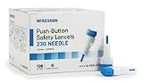McKesson Lancet, Push-Button Safety, Blue, Depth Settings - 1.8 Mm Depth, 100per Box, 12 Oz 23 G