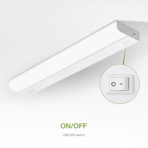 Image of ASD LED Under Cabinet Lighting Hardwired, 24 Inch 12W 2700K-5000K Selectable, 1051LM, CRI90+, Direct Wire Linkable Under Counter Lights for Kitchen, Dimmable Under Cabinet Lights, White, UL Certified