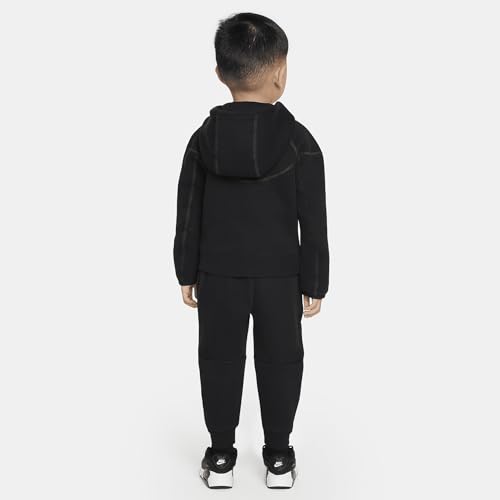 Nike Sportswear Tech Fleece Full-Zip Set Toddler 2-Piece Hoodie Set (76L050-023, Black)2