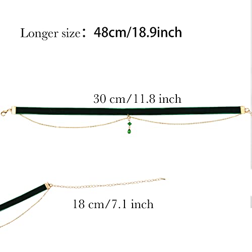 Momocat Green Velvet Choker Necklace Preppy Cute Trendy Dainty Necklaces Aesthetic Jewelry Emerald Lace Chokers Necklace Adjustable For Women Teen Girls #TOP2
