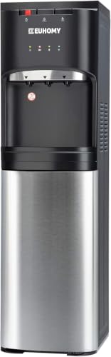 Image of Euhomy Top Load Water Dispenser for 3 /5 Gallon Bottles, 3 Temperature Settings-Hot /Cold /Warm,Child Safety Lock, LED Indicators, Top Loading Water Cooler for Apartments, Schools, Companies, Black