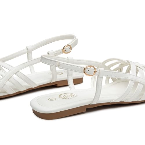 Trary Women's Flat Sandals Gladiator Sandals for Women Comfortable Ankle Strap Sandals Casual Fisherman Strappy Sandals for Women Dressy Summer Beach Shoes4