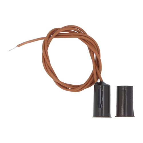 10 Conjuntos de Interruptor Reed Magnético Dc100v Nc, Porta Com Fio Embutida para de Alarme Marrom M