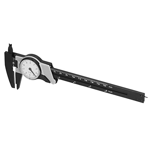 ViaGasaFamido Vernier Caliper with Dial Plastic Vernier Caliper 5.9 inch 0.1mm Accuracy Portable Metric Measuring Tool for Laboratory Home Dimensional Measurement