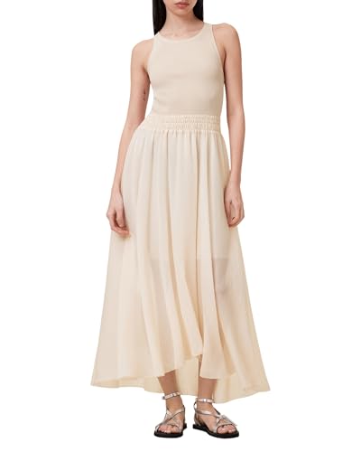 white high neck midi dress Shellie | White High-Neck Maternity Midi Dress With Corsage Detail