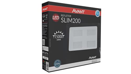 AVANT 259701370 Refletor Led Slim, Im200. Br6500 K, Bivolt, 15000, Luz Branca