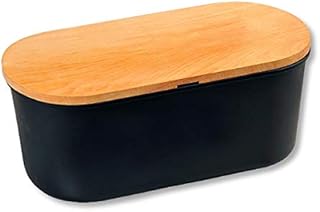 KESPER Boîte à Pain avec Planche à découper, 33.5 x 18 x 14 cm, Marron/Noir