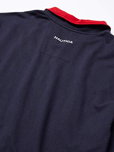 Nautica Men's American Flag Logo French Terry Quarter Zip Pullover, Navy, Medium #TOP1