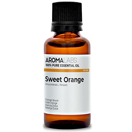 BIO - Sweet Orange Essential Oil - 30mL - 100% Pure, Natural, Chemotyped and AB Certified - Aroma Labs (French Brand)