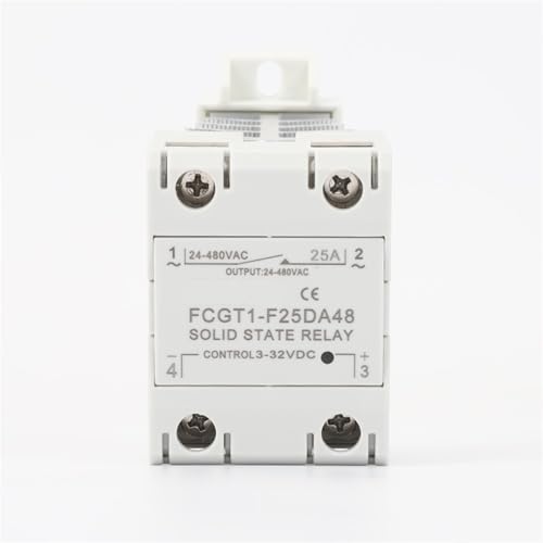 Relais industriel monophasé SSR 25A commande DC AC avec dissipateur intégré - 6