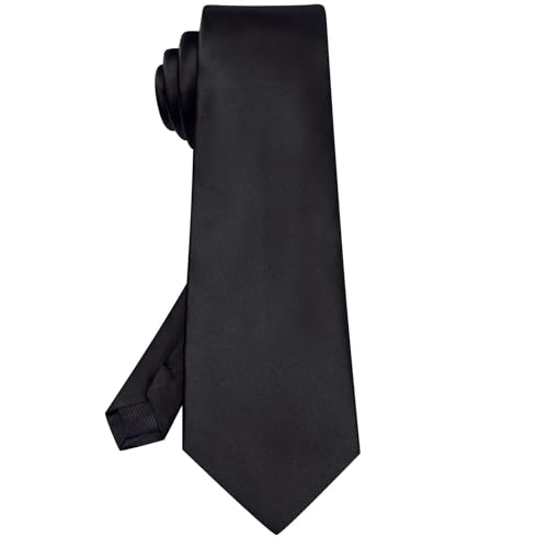 Image of Hi-Tie Men's Extra Long Solid Satin Tie Set 63 Inch /70 Inch Formal Necktie