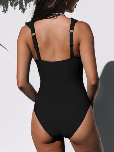 CUPSHE Women's One Piece Swimsuit Bathing Suit V Neck Ruffled Swimwear Adjustable Straps (XS-4XL)3
