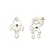Happyyami 925 Pendientes de Plata de Dibujos Animados Cosmonauta Pendientes de Cohete Cosmos Space Ear Studs Joyería Adorno para Mujer Dama Oro