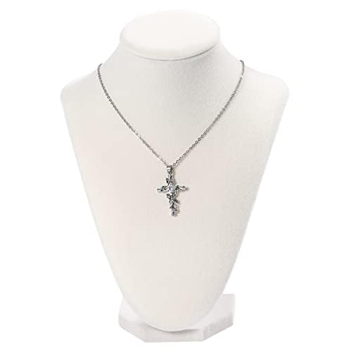 LongMen 3D Necklace Display Stand For Selling,Velvet Chain Jewelry Bust Holder Organizer (1, Beige)