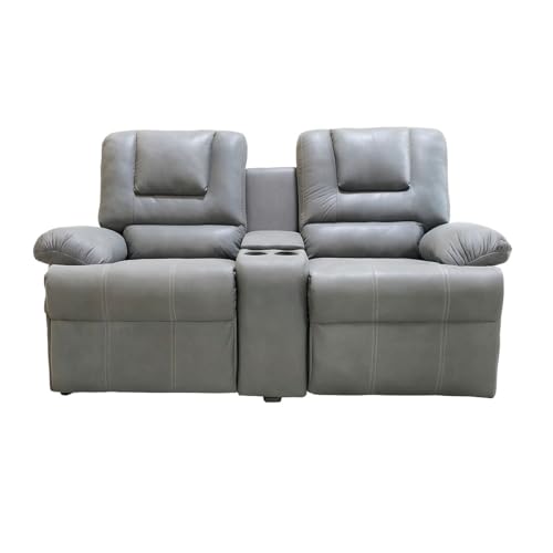 Lista de Love Seat Gris los 5 más buscados. 43 ATLAS DEL DESCANSO Sofá Reclinable Doble Vereta | Love Seat 2 Plazas con Portavasos Color Gris.
