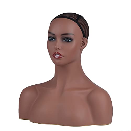 image for L7 Mannequin Black Mannequin Head Bust Realistic Makeup Manikin Head S