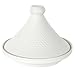 HOME DECO FACTORY, KA0280, Tagine da Presentazione in Ceramica 25,5 cm - Elegante Utensile da Cucina e Accessorio da Servizio, Ideale per Carni e Verdure, Bianco immagine