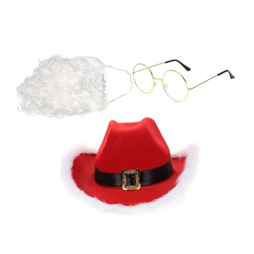 Abaodam Santa Claus Dress up Accessory Christmas Hat Cosplay Beard Party Supplies