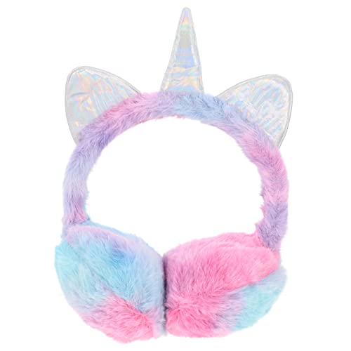 Unicorn Sequin Earmuffs Plush Ear Cover for Girls Winter Outdoor Protection Comfortable Ear Warmer for Boys and Girls