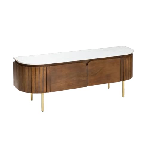 Image of The Attic Carlston TV Cabinet,Solid Wood Sideboard TV Cabinet for Living Room - Carlston Model, Provential Teak Matte Finish