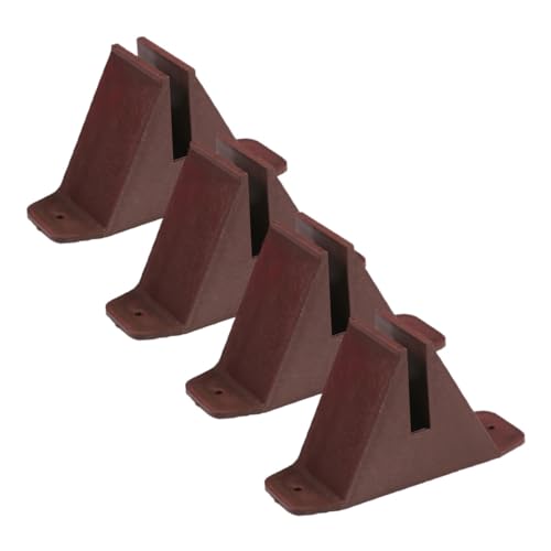 Toyvian 4 piezas Base para Vallas de Jardín Soporte Resistente con Orificios para Fijación Fácil Accesorio para Partes de Exteriores