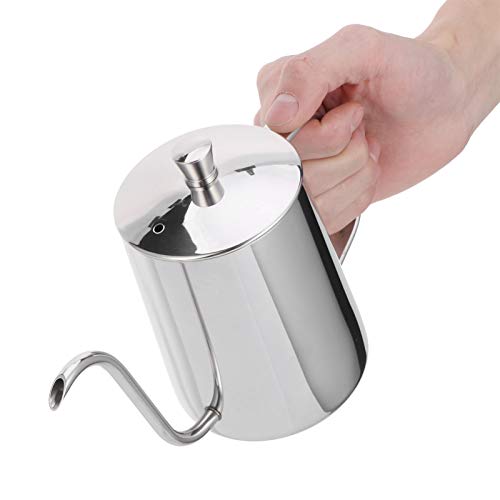 Chaleira de café com pescoço de ganso e tampa de aço inoxidável 304 para preparar café, chá, acampam