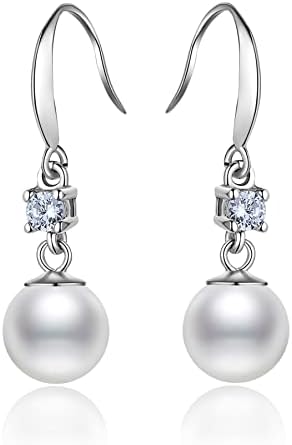 CaoNDY Dangle Pearl Earrings for Women Set Girls' drop Stud Earrings Jewelry Sterling Silver Hypoallergenic Modern Trend Temperament Jewelry