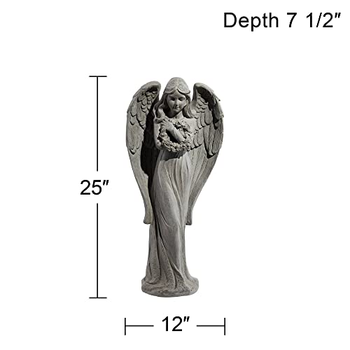 John Timberland Standing Angel Victorian Outdoor Statue 25" High Sculpture For Yard Garden Patio Deck Home Entryway Hallway #TOP3
