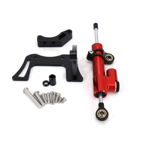 Sterzo stabilizzatore per Moto per Dualtron per Thunder 2 ll Scooter Elettrico Stabilizzatore Kit smorzatore Accessori Sterzo Anti-Vibrazione Anti-Jitter(Red Set)