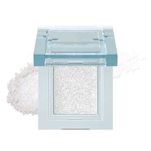 Sombra de ojos con purpurina plateada, metalizada con brillo de diamante, iluminador de maquillaje altamente pigmentado y resistente al agua, maquillaje de ojos difuminable y antiarrugas, fórmula