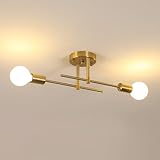 Photo Gallery riserva lampadario industrial oro, e27 plafoniera da soffitto moderno, 2-luci lampada da soffitto vintage in metallo per camera da letto, soggiorno, cucina, corridoio Photo Gallery riserva lampadario industrial oro, e27 plafoniera da soffitto moderno, 2-luci lampada da soffitto vintage in metallo per camera da letto, soggiorno, cucina, corridoio