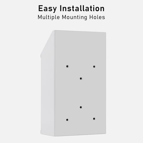 EIENHOSHI Spendenbox aus Metall mit Schloss, Wandmontage, Vorschlagsbox mit 4 Eisenschlüsseln, Weiß, Geldkassette mit Schlitz, 1 Stück