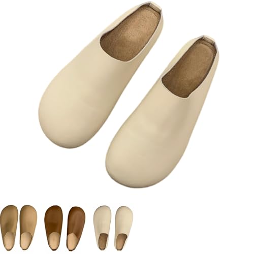 Pantuflas ortopédicas de cuero italiano para mujer,...