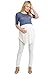 Hello MIZ Women's Empire Waist Babydoll Maternity Nursing Top (Denim Heather/Ivory, Medium)