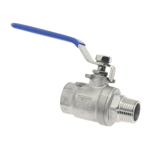 Válvula de bola de acero inoxidable 304 con rosca macho hembra DN50 conector de tubería 3