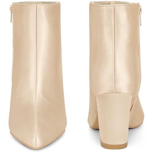 Perphy Pointed Toe Chunky Heel Satin Ankle Boots for Women3