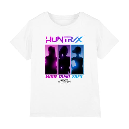 Kpop Demon Hunters Huntrix Spotlights T-Shirt Enfant, Blanc, 3–4 A