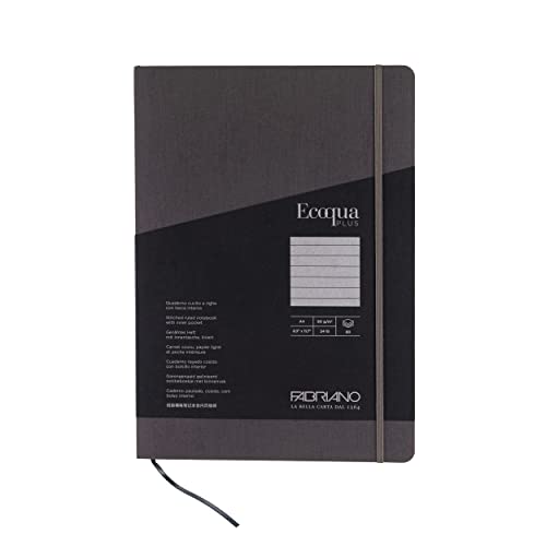 Cahier relié Fabriano Ecoqua Plus A4 ligné gris à ouverture à plat optimale - 3