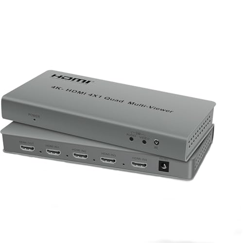 Image of ETZIN 4k@60hz HDTV Multi-Viewer Switch with PIP, HDMI Multi-Switcher 4 in 1 Out for Seamless Switch, 4x1 HDMI Multiviewer Supports 8 Viewing Modes, 4k x 2k, 1080P, for X-Box, PS3 /4 /5 EPL-427H.