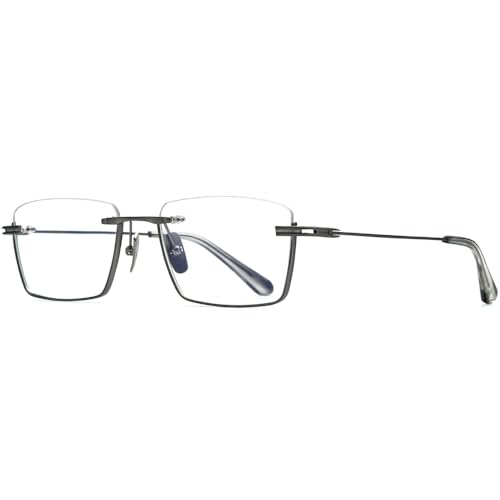 Image of FONEX Pure Titanium Glasses Frame Men Semi Rimless Square Eyeglasses Eyewear DTX416