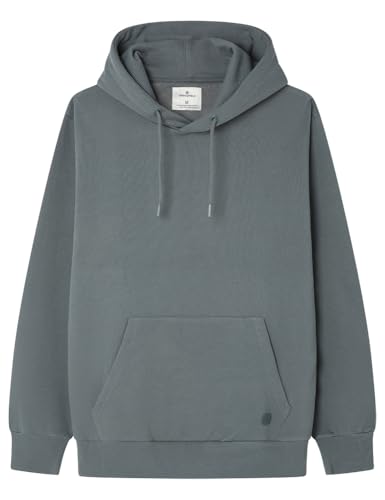 Springfield Closed Fleece Basic LS Hooded Sweatshirt Sudadera, Azul, L para Hombre